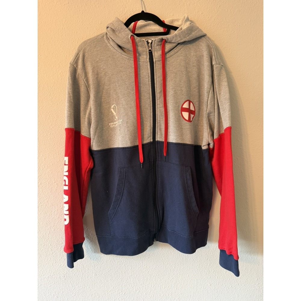 Men's 2022 FIFA World Cup Country Contrast Panel Fleece Hood‎ England Size XL